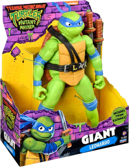 Teenage Mutant Ninja Turtles 83401CO Mutant Mayhem Giant Leonardo 12-Inch Action Figure. Ideal Present for Boys 4 to 7 Years and TMNT Fans, Black