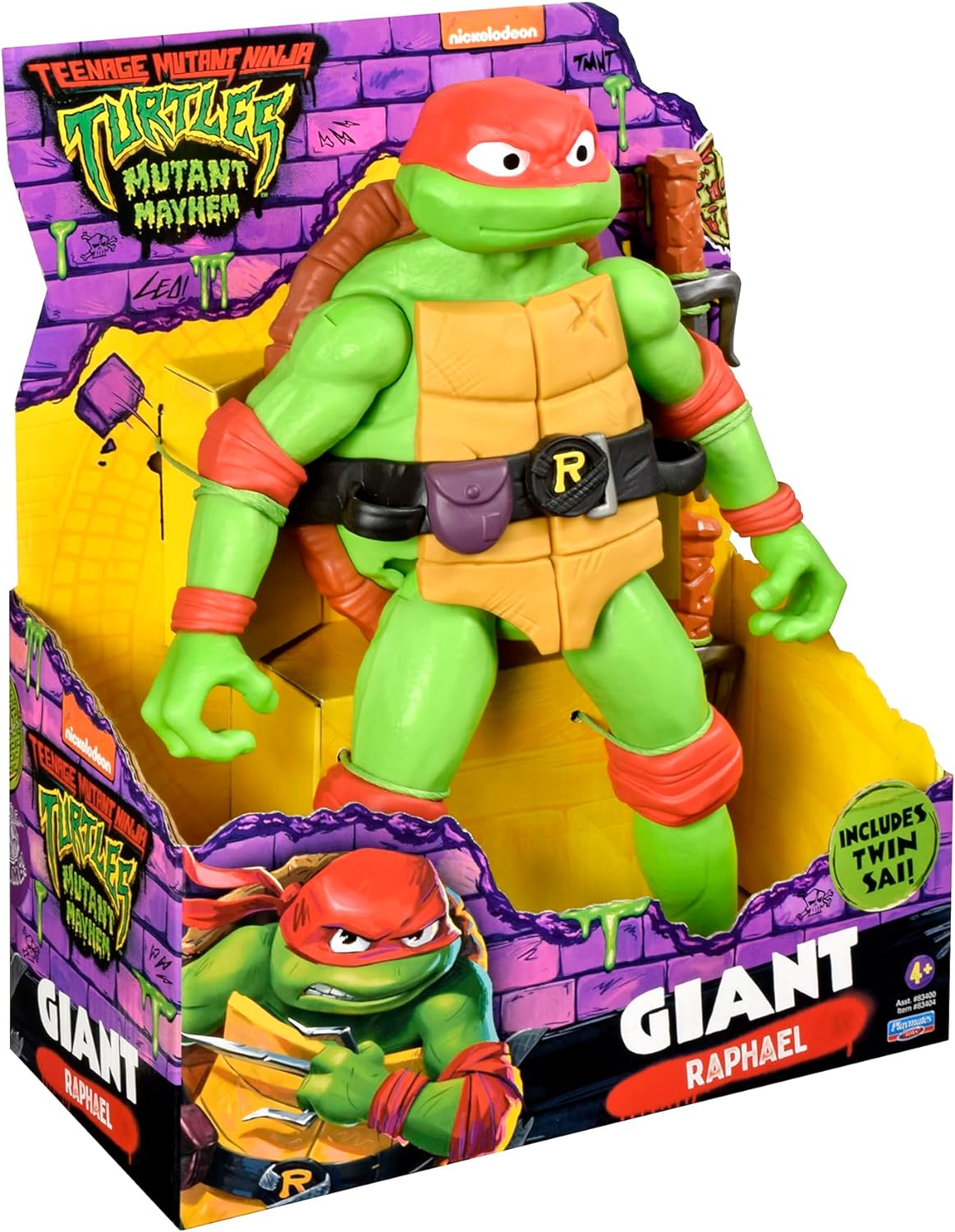 Teenage Mutant Ninja Turtles 83404CO Mutant Mayhem Giant Raphael 12-Inch Action Figure. Ideal Present for Boys 4 to 7 Years and TMNT Fans, Multi-Colored