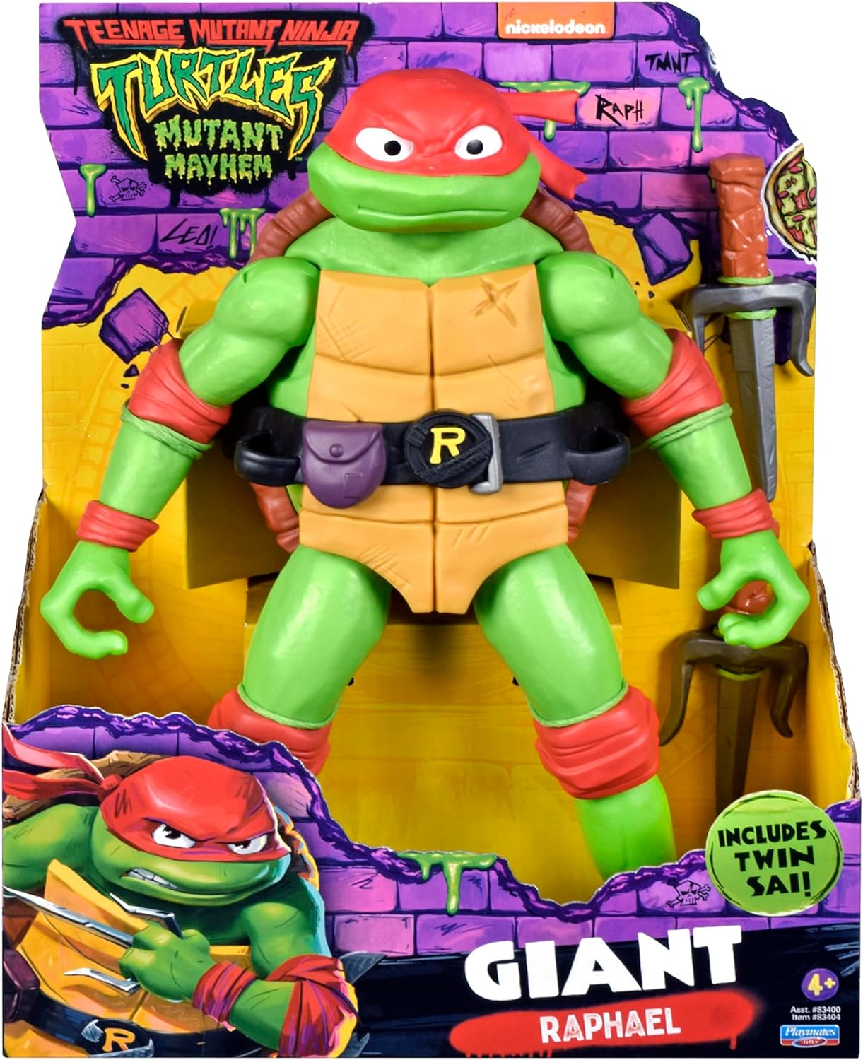 Teenage Mutant Ninja Turtles 83404CO Mutant Mayhem Giant Raphael 12-Inch Action Figure. Ideal Present for Boys 4 to 7 Years and TMNT Fans, Multi-Colored