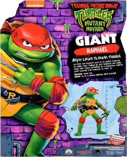 Teenage Mutant Ninja Turtles 83404CO Mutant Mayhem Giant Raphael 12-Inch Action Figure. Ideal Present for Boys 4 to 7 Years and TMNT Fans, Multi-Colored