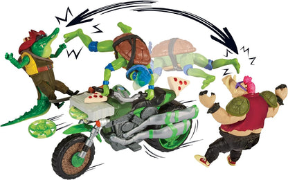 Teenage Mutant Ninja Turtles 83431CO Mutant Mayhem Ninja Kick Cycle mit exklusiver Leonardo Figur Jungen von 4 bis 7 Jahren und TMNT Fans