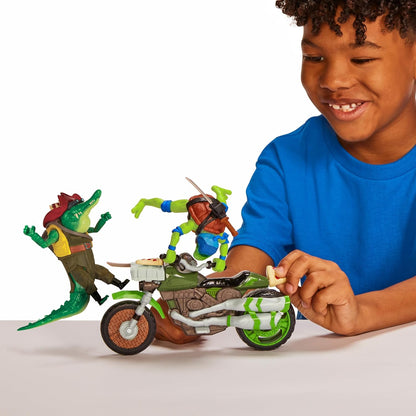 Teenage Mutant Ninja Turtles 83431CO Mutant Mayhem Ninja Kick Cycle mit exklusiver Leonardo Figur Jungen von 4 bis 7 Jahren und TMNT Fans