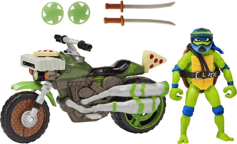 Teenage Mutant Ninja Turtles 83431CO Mutant Mayhem Ninja Kick Cycle mit exklusiver Leonardo Figur Jungen von 4 bis 7 Jahren und TMNT Fans