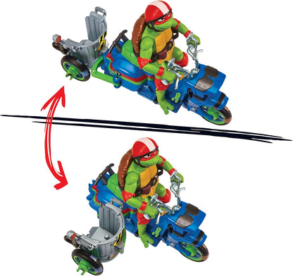 Teenage Mutant Ninja Turtles 83432CO Mutant Mayhem - Ciclo de Batalla con Figura Exclusiva de Raphael. Regalo Ideal para niños de 4 a 7 años y fanáticos de TMNT