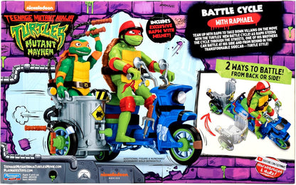 Teenage Mutant Ninja Turtles 83432CO Mutant Mayhem - Ciclo de Batalla con Figura Exclusiva de Raphael. Regalo Ideal para niños de 4 a 7 años y fanáticos de TMNT
