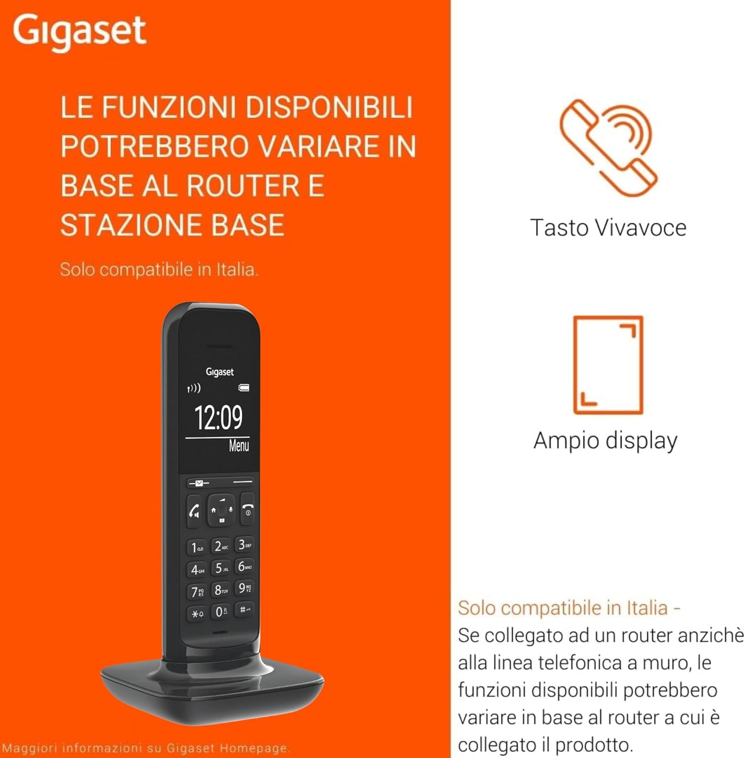 Gigaset CL390 - Telefono DECT - Funzione Black List e "Non disturbare" - Vivavoce - Ampio Display - Standard, Nero