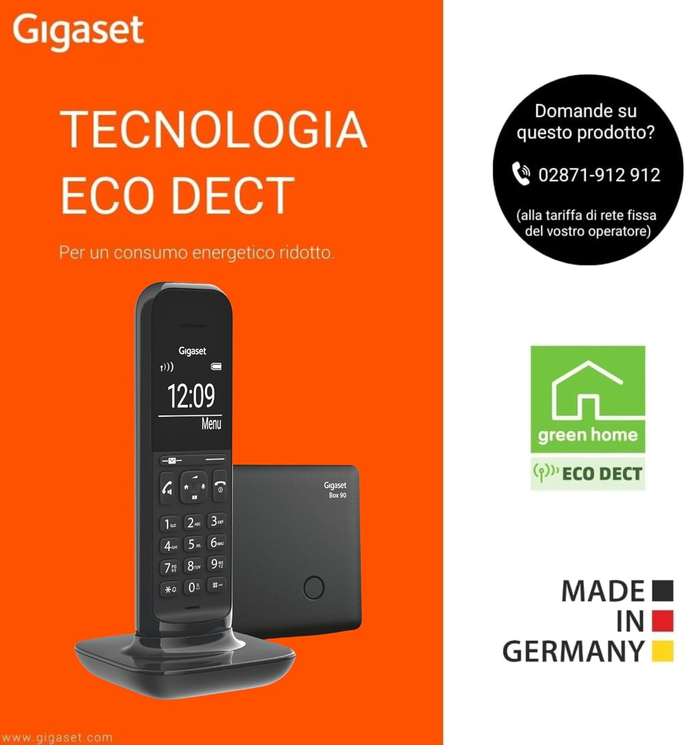 Gigaset CL390 - Telefono DECT - Funzione Black List e "Non disturbare" - Vivavoce - Ampio Display - Standard, Nero