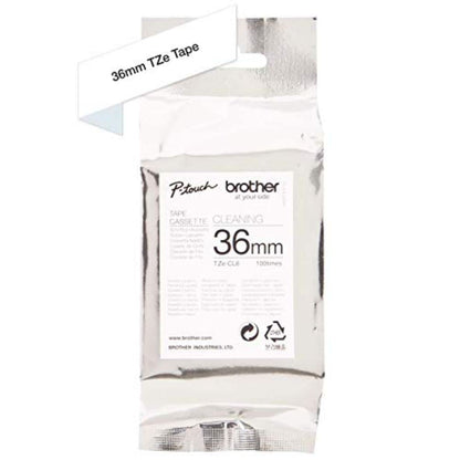 Brother Tze-CL6 Cleaning Tape Cassette, Black on White, 36mm (W), 100 x Uses, Brother Genuine Supplies