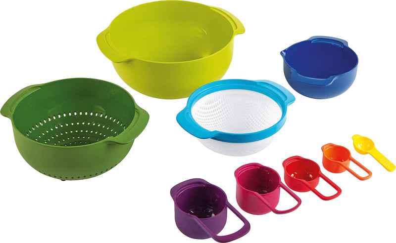 Casdon Joseph Joseph Nest Colourful Toy Kitchen Utensil Set for Children from 3 Years Includes 9 Different Size Utensils
