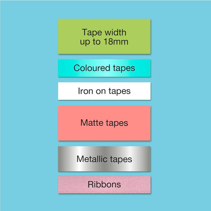 Epson LW-C410 LabelWorks stylish portable printer for home and office, compatible 50 tapes and prints up to 18mm width tapes and ribbon