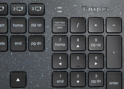 Targus Wireless Keyboard, EcoSmart, Sustainable Energy Harvesting with Solar Technology, Black (UK