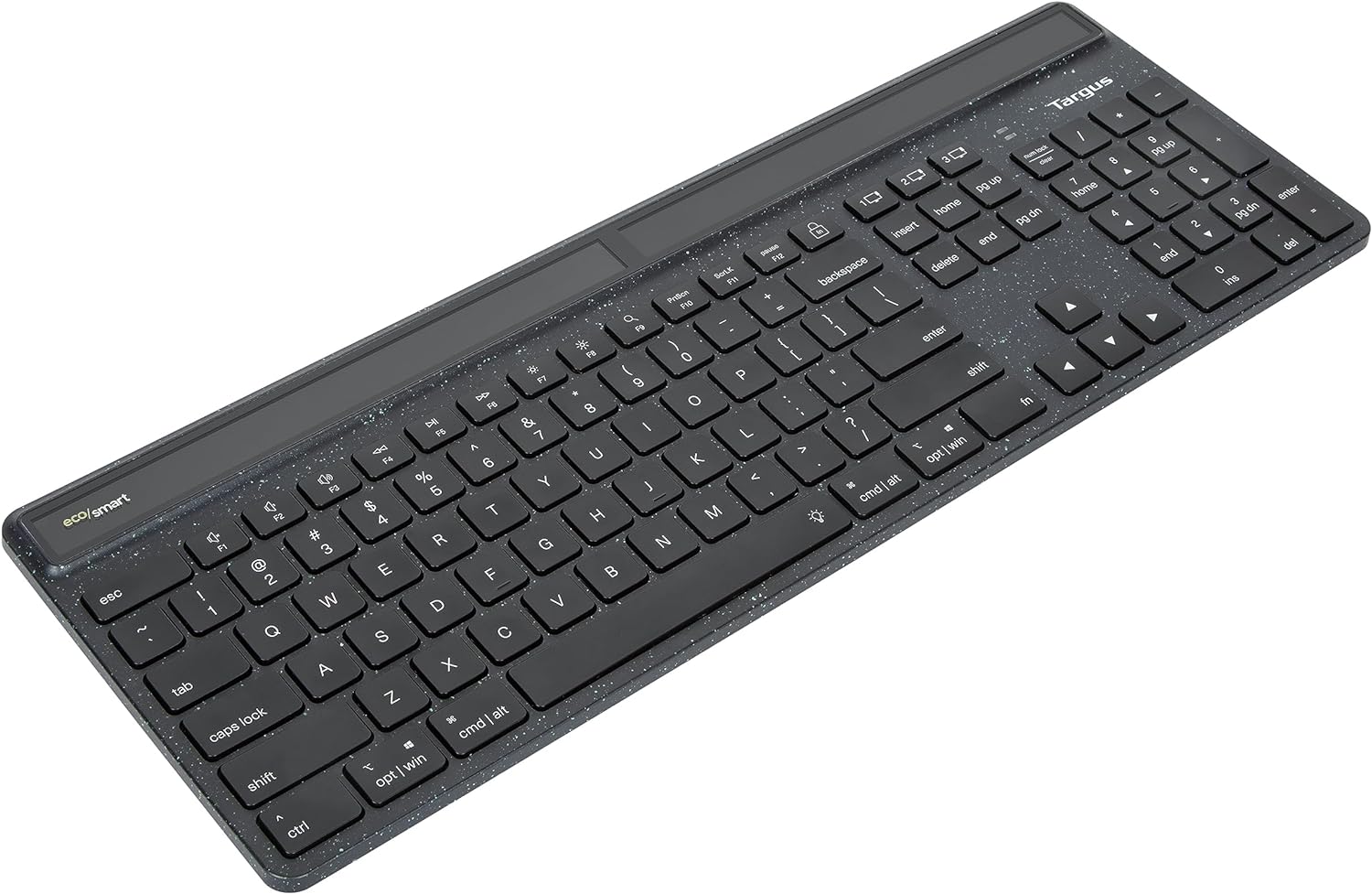 Targus Wireless Keyboard, EcoSmart, Sustainable Energy Harvesting with Solar Technology, Black (UK