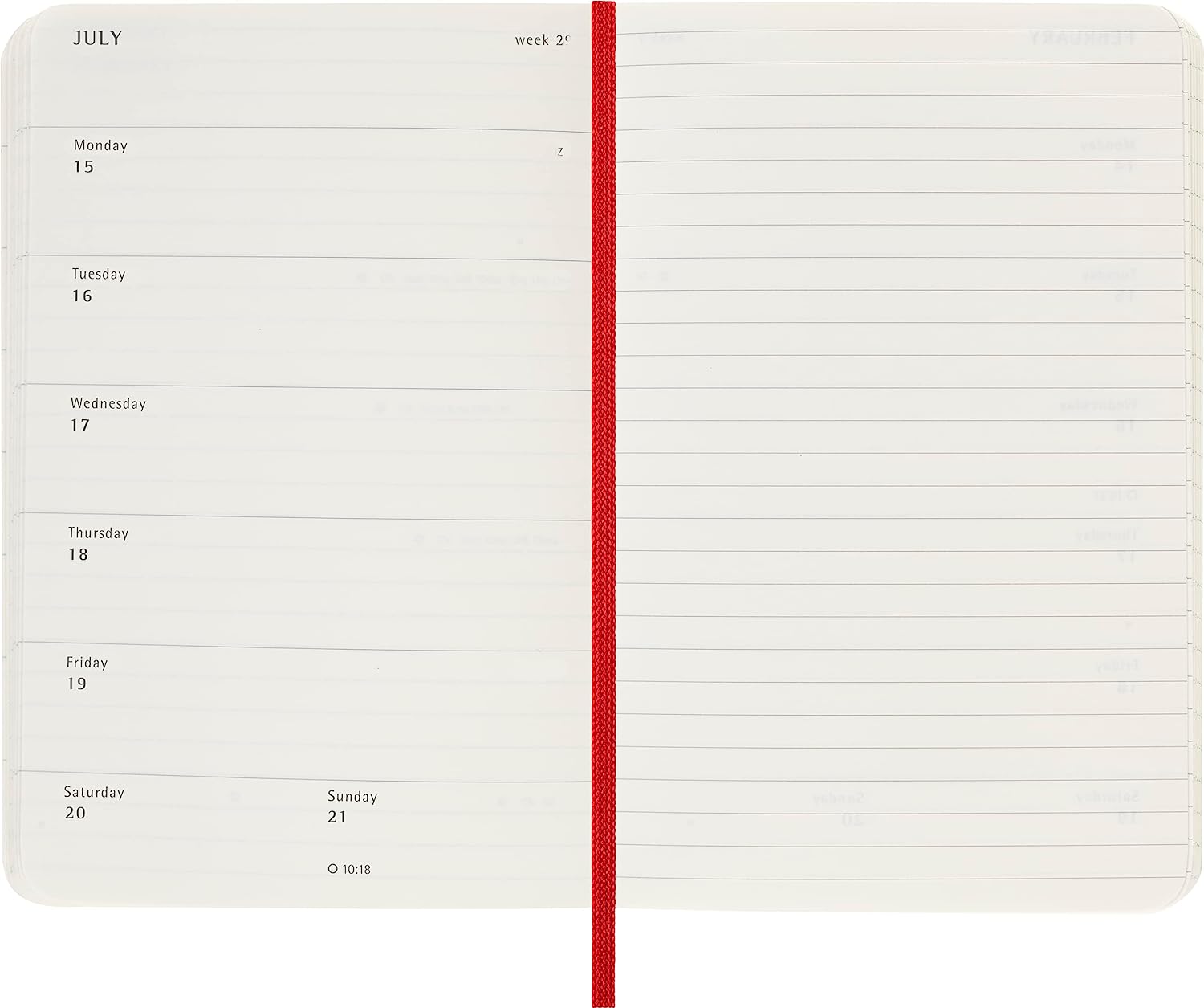 Moleskine Weekly Agenda with Space for Notes 12 Months 2024, Agenda 2024, Size Pocket 9x14, Soft Cover and Elastic Closure, Colour