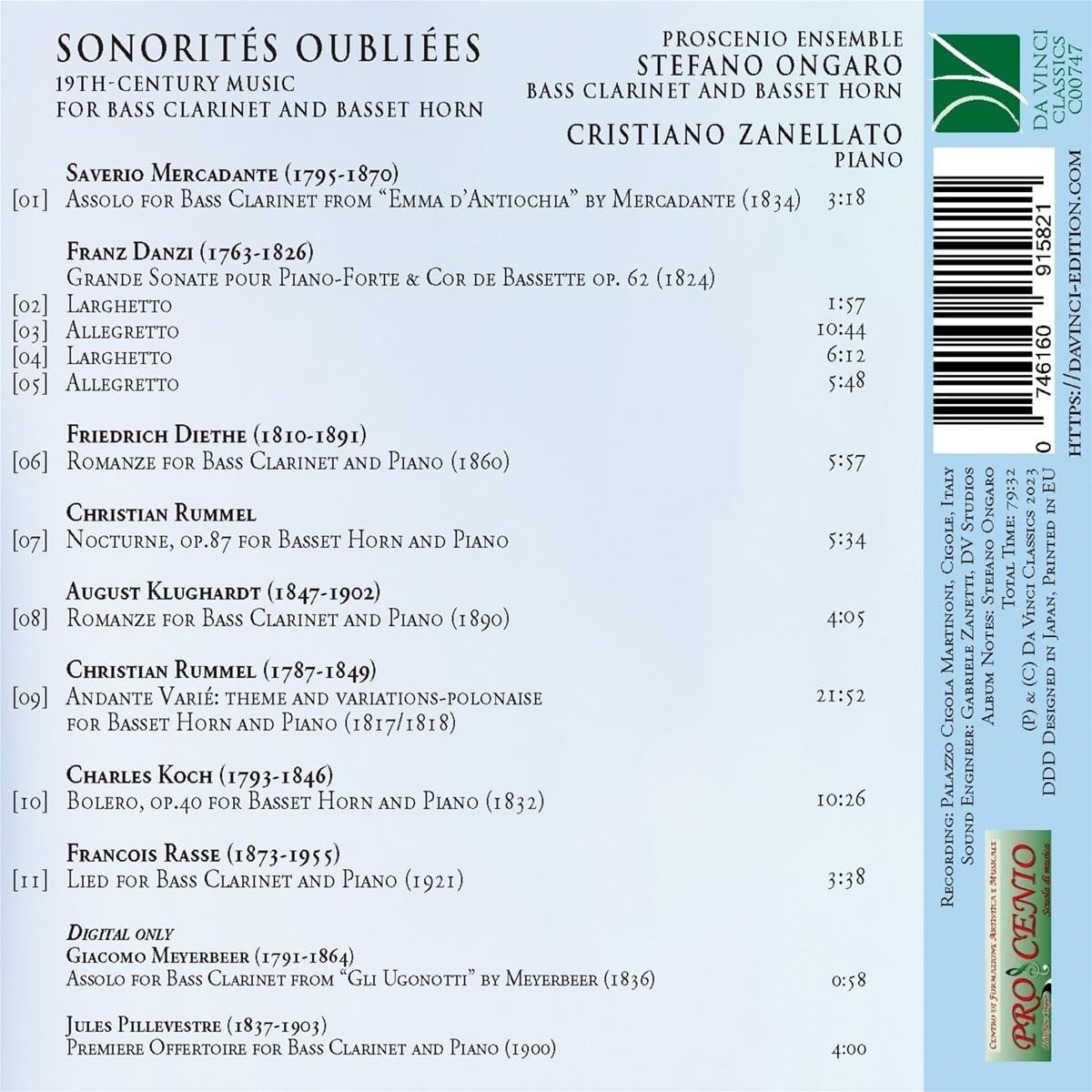 Sonorités Oubliées - Musique du 19ème Siècle pour Clarinette Basse et Cor de Basset