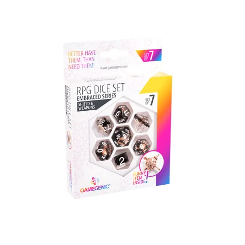Unit Gamegenic Embraced Series - Shield & Weapons - Rpg Dice Set (7Pcs) Multicolor