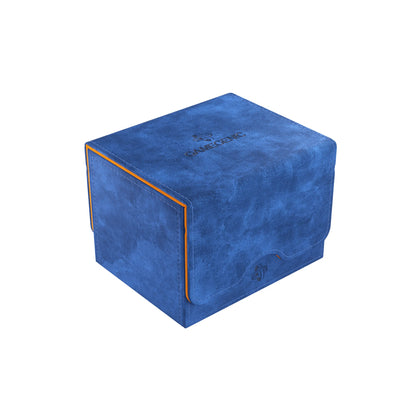 Gamegenic Sidekick 100+ XL Convertible Deck Box Exclusive LINE | Sideloading Card Storage Box | Holds 100 Double-Sleeved Cards in Extra Thick Inner Card Sleeves | Blue/Orange Color | Made