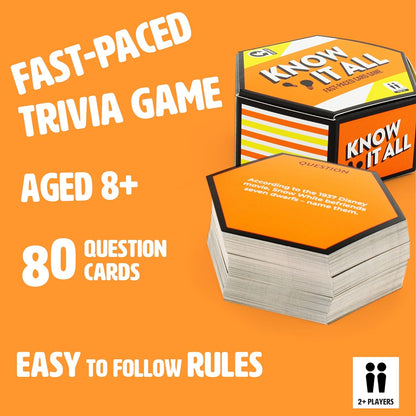 Ginger Fox - Know It All Fast-Paced Card Game. Games for Adults and Kids Ages 8 and Over. Use Your Wit and Speed to Correctly Answer Trivia Cards. Fun Family Games for Game Nights, Parties and More Kn