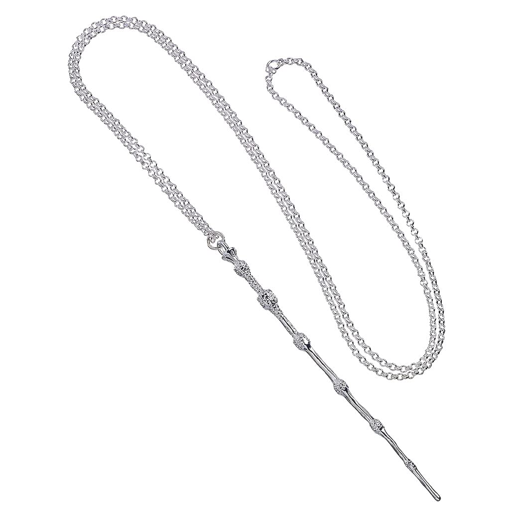 Harry Potter Sterling Silver EXCLUSIVE AMAZON Professor Dumbledore Wand Necklace by The Carat Shop