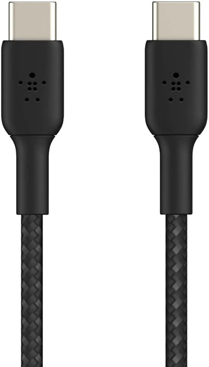 Belkin BoostCharge braided USB C to fast charger cable, USB type C charger cable fast charging for iPhone 15, Samsung Galaxy S23, Google Pixel, iPad, MacBook, Nintendo and more - 1m