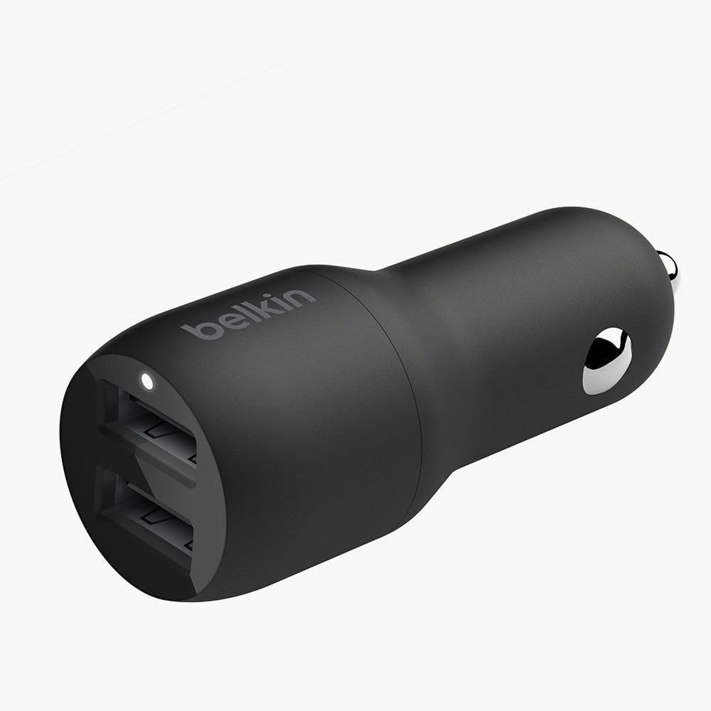 Belkin Dual USB Car Charger 24W (Boost Charge Dual Port Car Charger, 2-Port USB Car Charger) iPhone Car Charger, Android Car