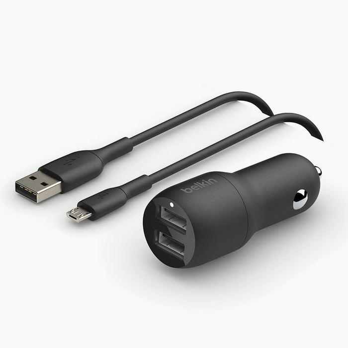 Belkin Dual USB Car Charger 24W (Boost Charge Dual Port Car Charger, 2-Port USB Car Charger) iPhone Car Charger, Android Car