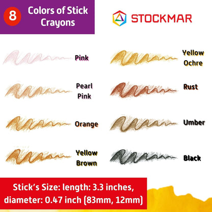 Stockmar 32200 Wax Crayons Special Edition Colours of the World with 8 Colourful Colouring Pencils, Packed in Practical Tin Case, Ideal for Nursery, Suitable for Children from 3 Years