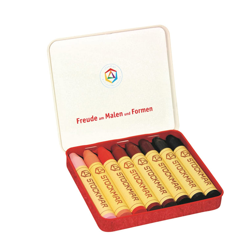 Stockmar 32200 Wax Crayons Special Edition Colours of the World with 8 Colourful Colouring Pencils, Packed in Practical Tin Case, Ideal for Nursery, Suitable for Children from 3 Years