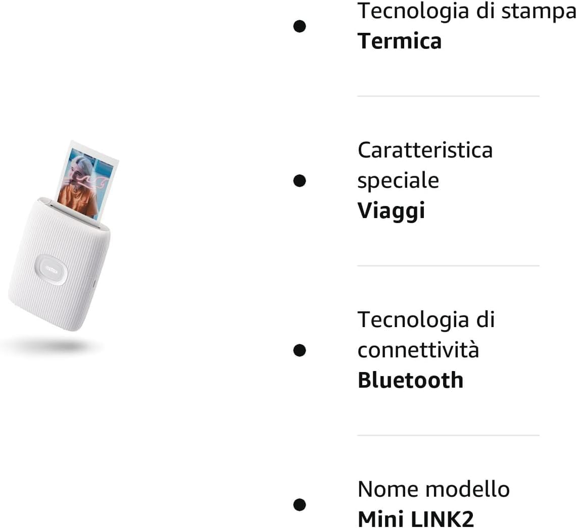 instax mini LINK2 mini film format portable smartphone instant photo printer, multiple templates