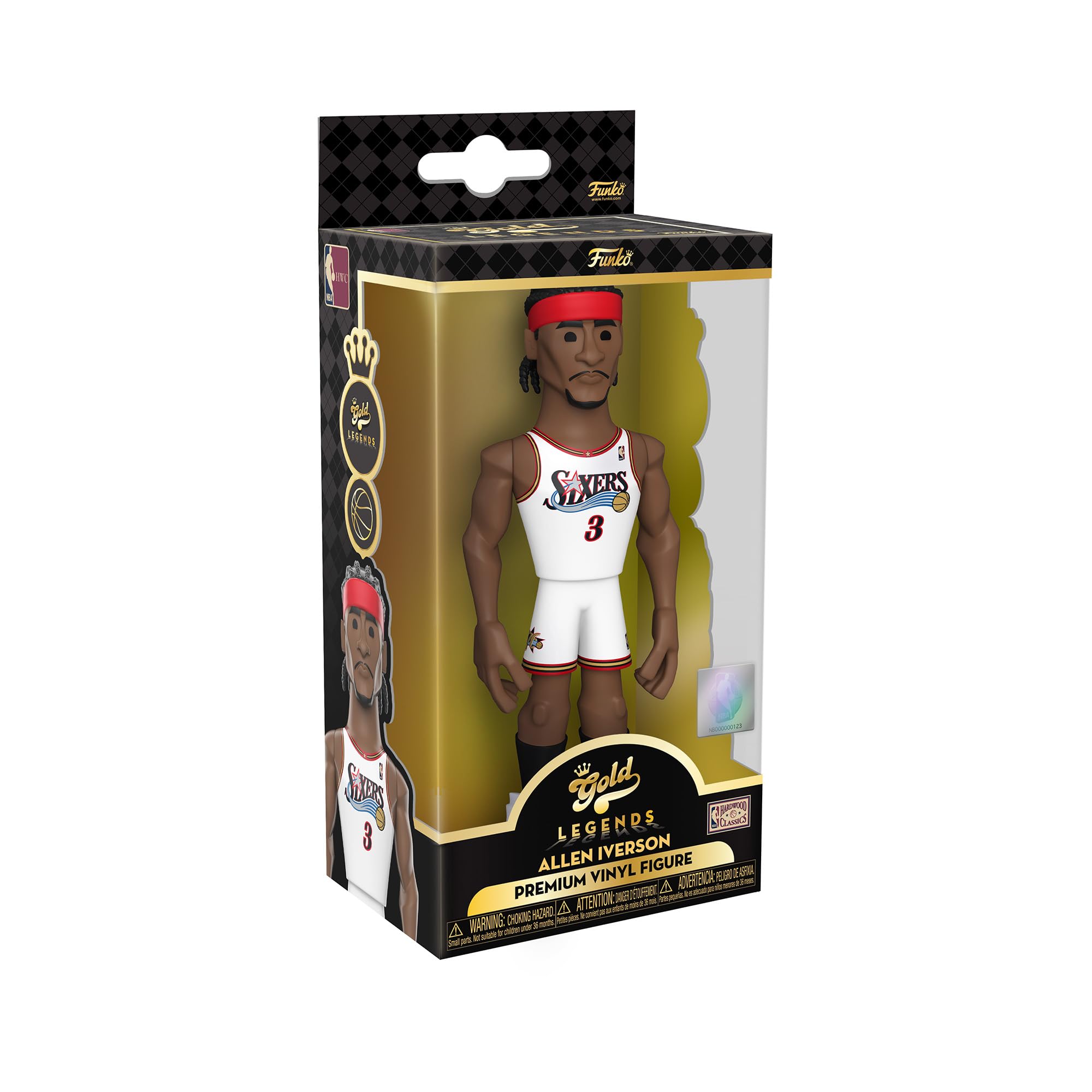 Funko Gold 5" NBA Legends: 76ers - Allen Iverson Iverson - 1/6 Odds for Rare Chase Variant - Collectable Vinyl Action Figure - Birthday Gift Idea - Official Merchandise - Ideal Toy for Sports Fans