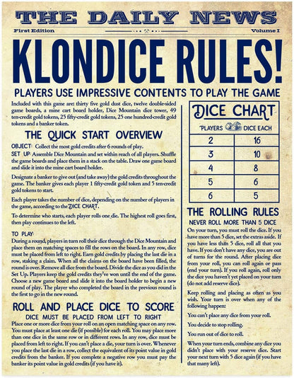 Mindware, Klondice, Dice Board Game, Ages 8+, 2-6 Players, 20 Minutes Playing Time