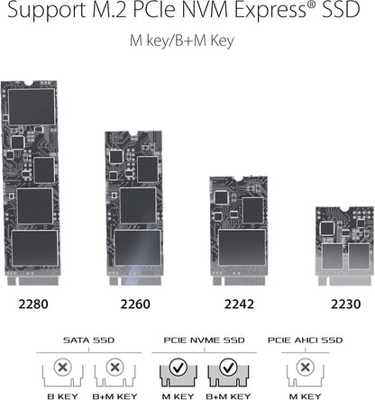 ROG Strix Arion M.2 NVMe SSD Enclosure-USB3.2 GEN2 Type-C, 10Gbps, Aura Sync RGB, USB-C to C Cable, Thermal Pads, PCIe 2280/2260/2242/2230 M key/B+M Key, Screwdriver-Free