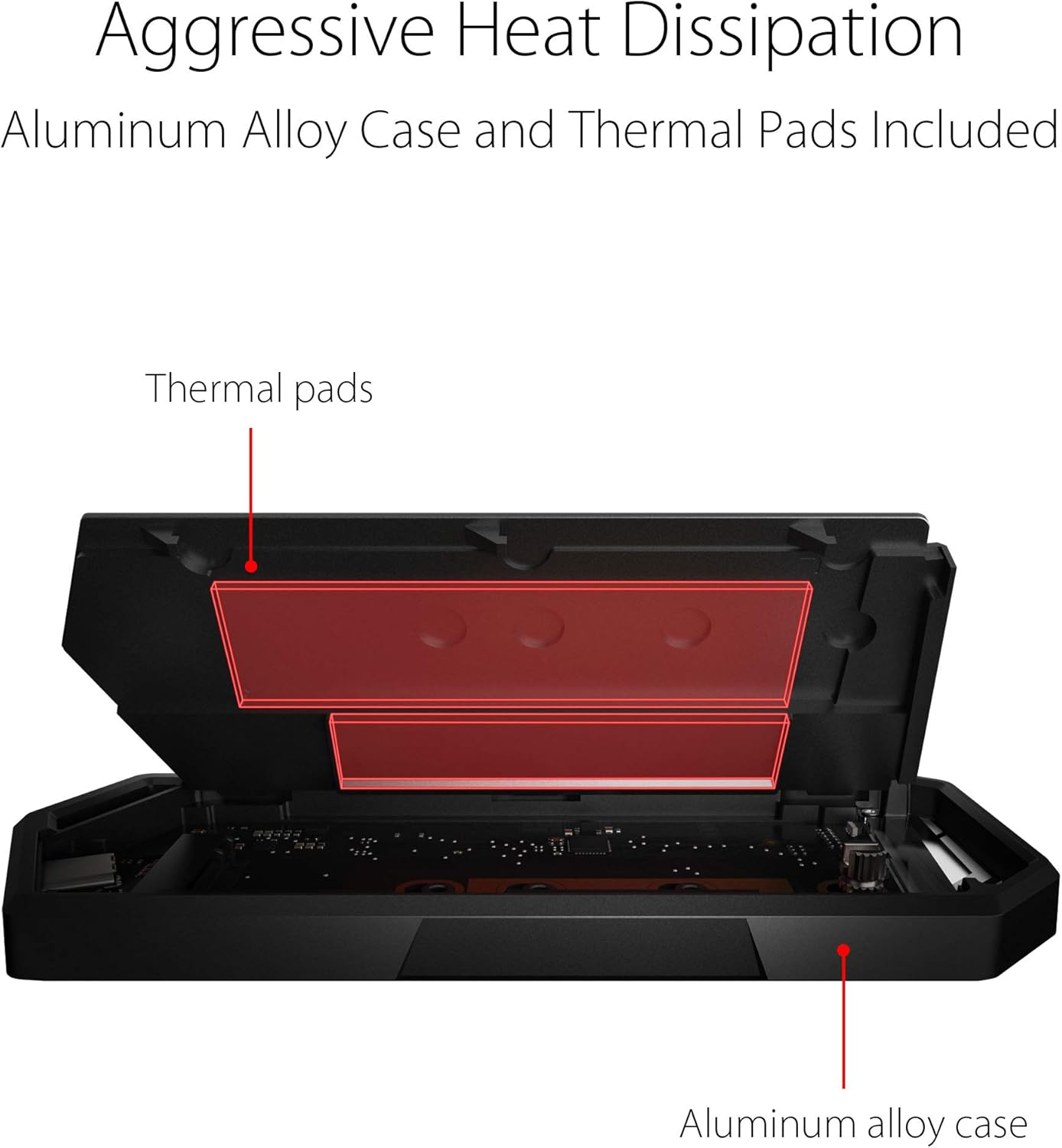 ROG Strix Arion M.2 NVMe SSD Enclosure-USB3.2 GEN2 Type-C, 10Gbps, Aura Sync RGB, USB-C to C Cable, Thermal Pads, PCIe 2280/2260/2242/2230 M key/B+M Key, Screwdriver-Free