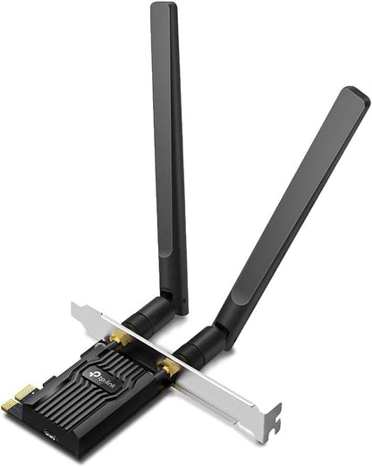 TP-Link AX1800 Wi-Fi 6 Dual Antennas High Gain Bluetooth 5.2 PCIe Adapter, Dual-Band, Low-Profile Bracket, MU-MIMO, Low- Latency Gaming, Supports Windows 10/11, Highly Secure WPA3 (Archer TX20E),Black