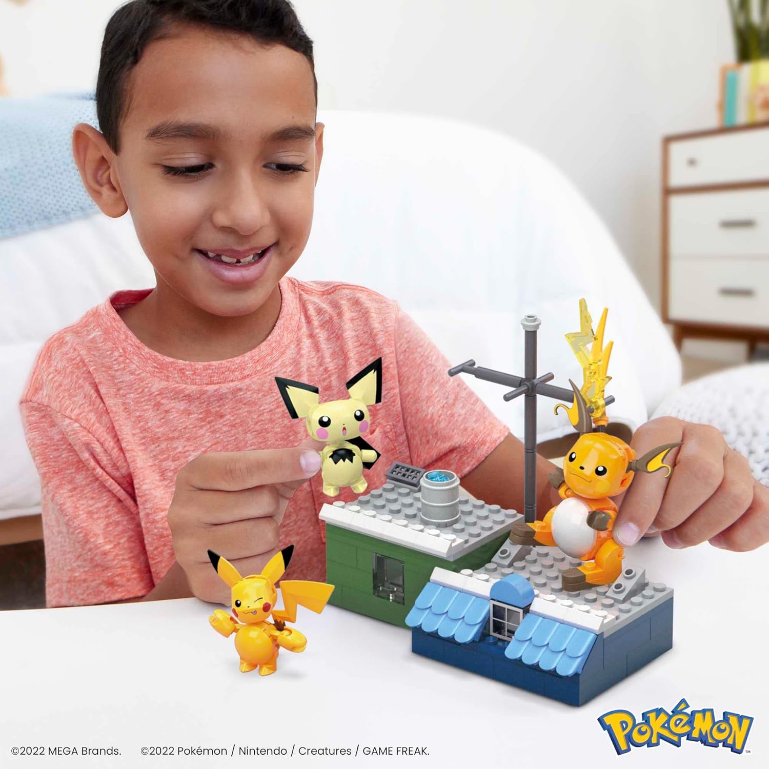 MEGA Pokémon Evoluciones de Pikachu Pack 3 Figuras (Pichu, Pikachu y Raichu) Bloques de construcción, Juguete +7 años (Mattel HKT23