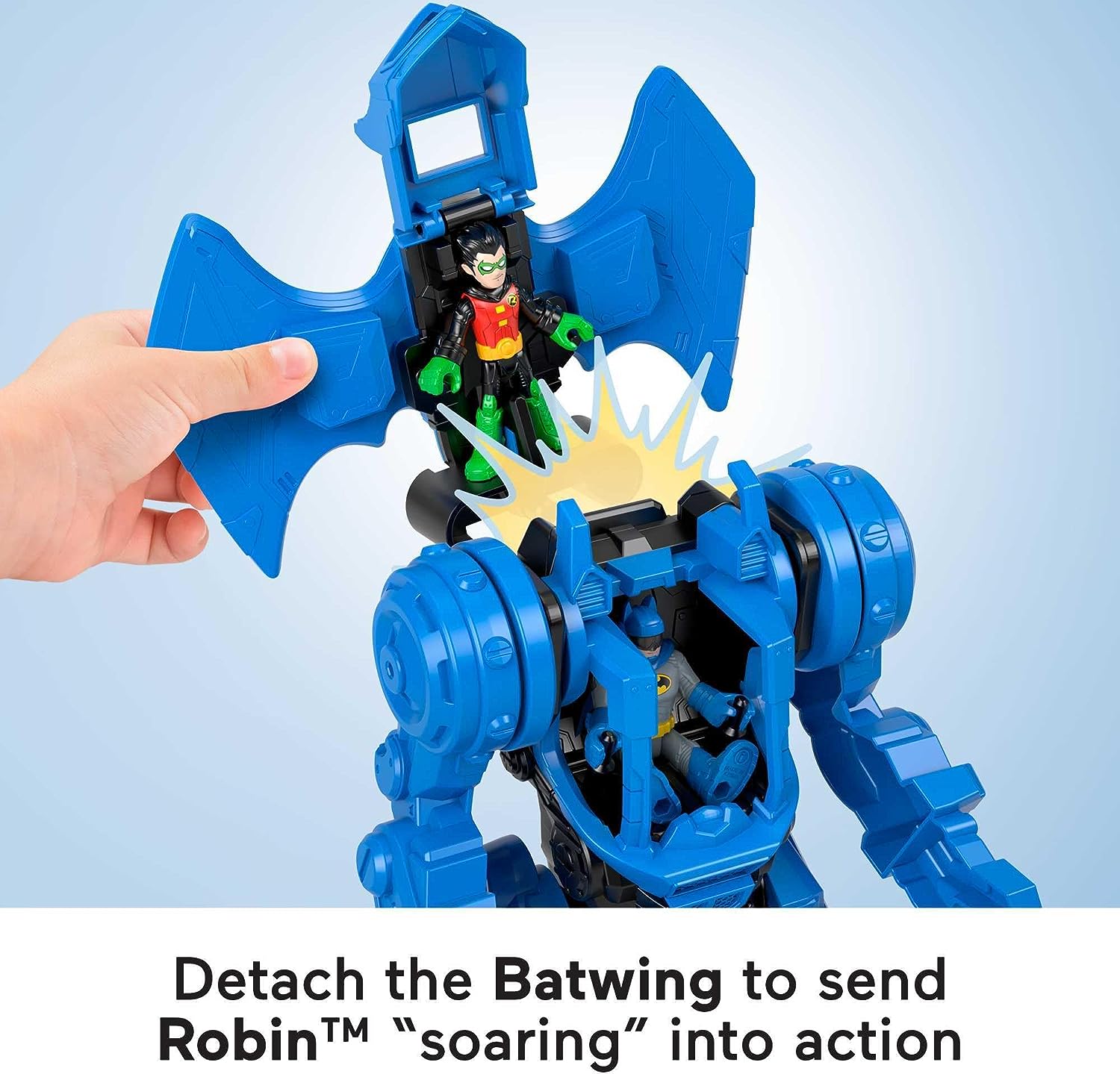 Imaginext DC Super Friends Batman Playset, Robo Command Center with Detachable 10-inch Robot plus Batman and Robin Figures, HML02