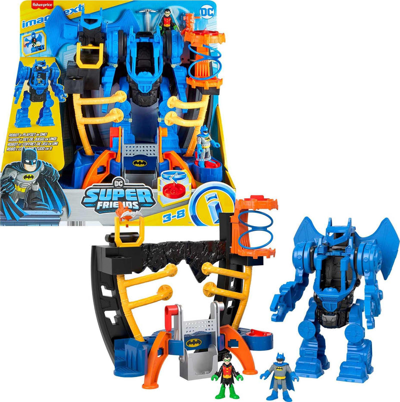 Imaginext DC Super Friends Batman Playset, Robo Command Center with Detachable 10-inch Robot plus Batman and Robin Figures, HML02
