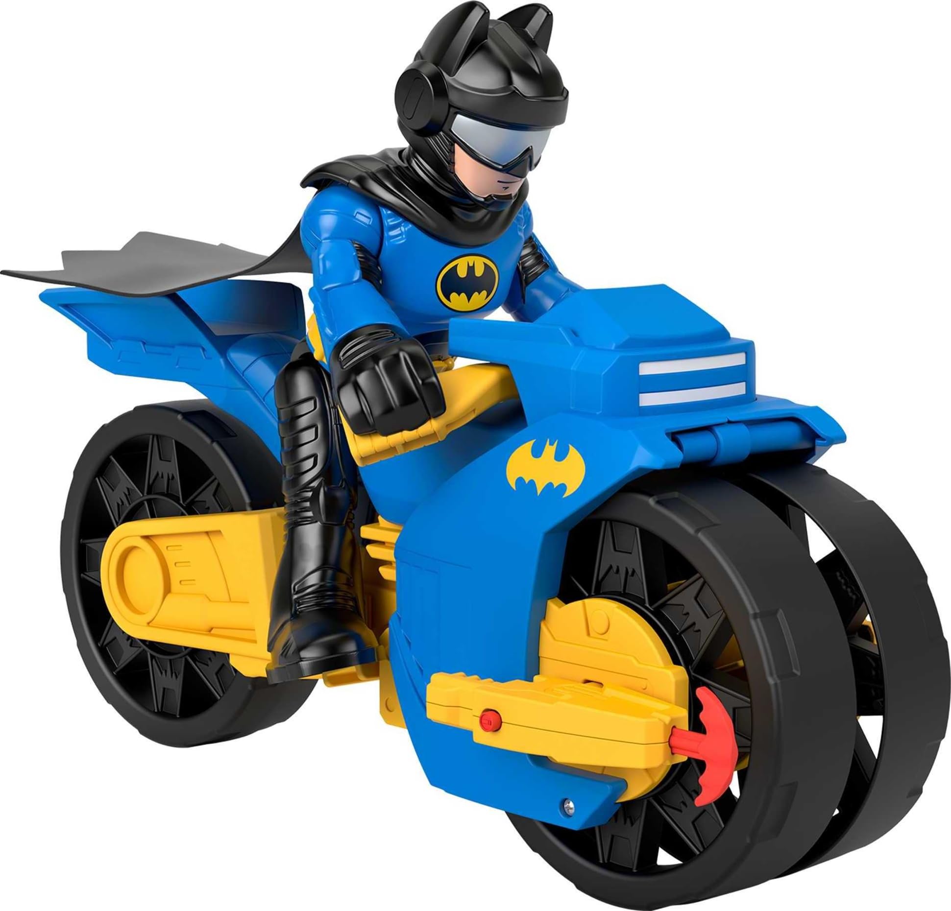 Imaginext DC Super Friends Batman Toys, XL Batcycle with Projectile Launcher and XL Batman Figure, Each 10 Inches, HNM32