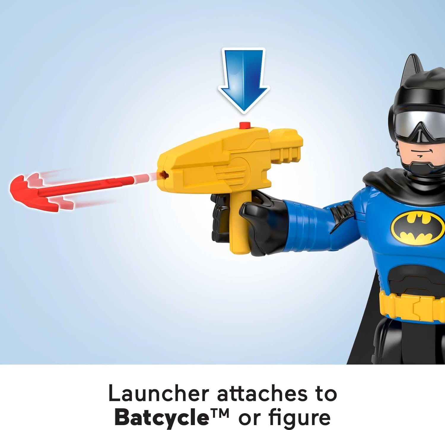 Imaginext DC Super Friends Batman Toys, XL Batcycle with Projectile Launcher and XL Batman Figure, Each 10 Inches, HNM32
