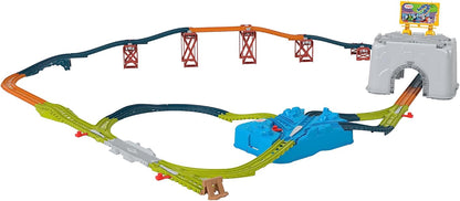 Thomas & Friends Cubo Conecta y construye la pista, Set de juego con pistas para tren de juguete, 34 piezas, juguete +3 años (HNP81