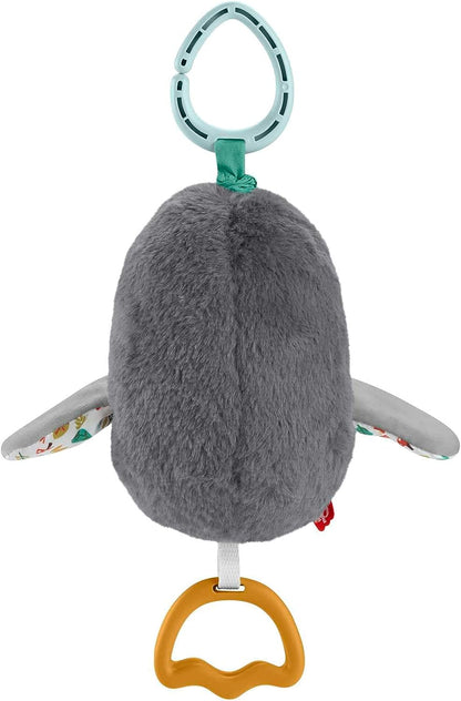Fisher-Price Toucan À Agiter Partout Jouet en Peluche pour Poussettes, Jouet Sensoriel Qui Claque À Texture Froissée avec Battements D’Ailes, Jouet Enfant, Dès La Naissance, HNX66