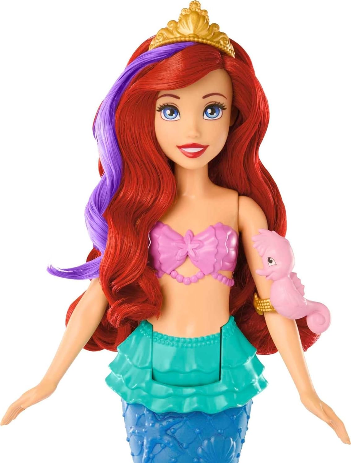 Mattel Disney Princess Juguetes, Muñeca de Ariel Sirena Nadadora con Cola y Pelo que cambia de color, juguete inspirado en la película de Disney, juguete +3 años, HPD43