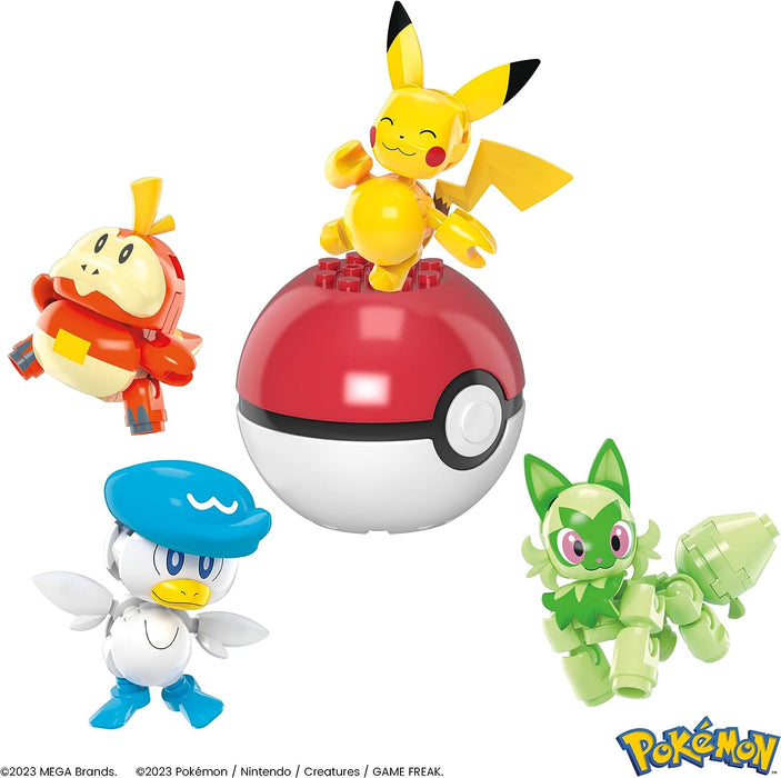 Mega Construx Pokémon Equipo región Paldea 4 Personajes 79 Bloques de construcción, Juguete +6 años (Mattel HPX92