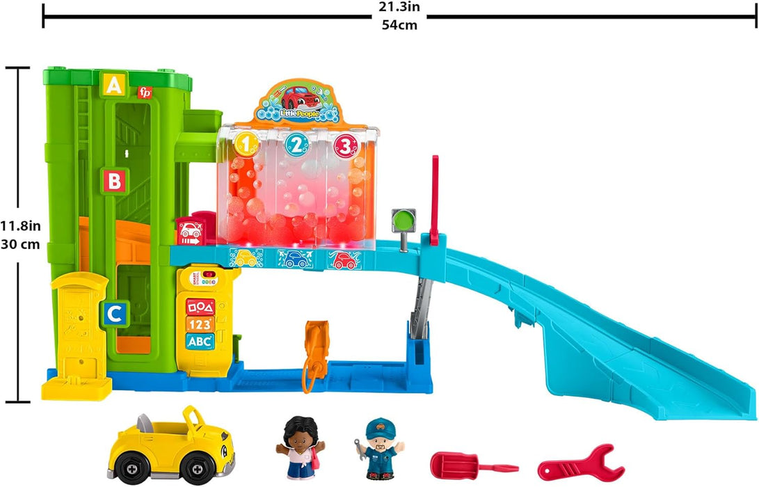 Fisher-Price Little People Toy Garage,Car garage with Toy Car,Toddler Toys with Smart Stages Content,Light-Up Learning Garage,UK English,Toy for 1 2 3 Year old, Gift for Boys & Girls,HRB33,Multicolor