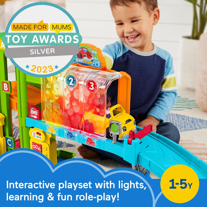 Fisher-Price Little People Toy Garage,Car garage with Toy Car,Toddler Toys with Smart Stages Content,Light-Up Learning Garage,UK English,Toy for 1 2 3 Year old, Gift for Boys & Girls,HRB33,Multicolor