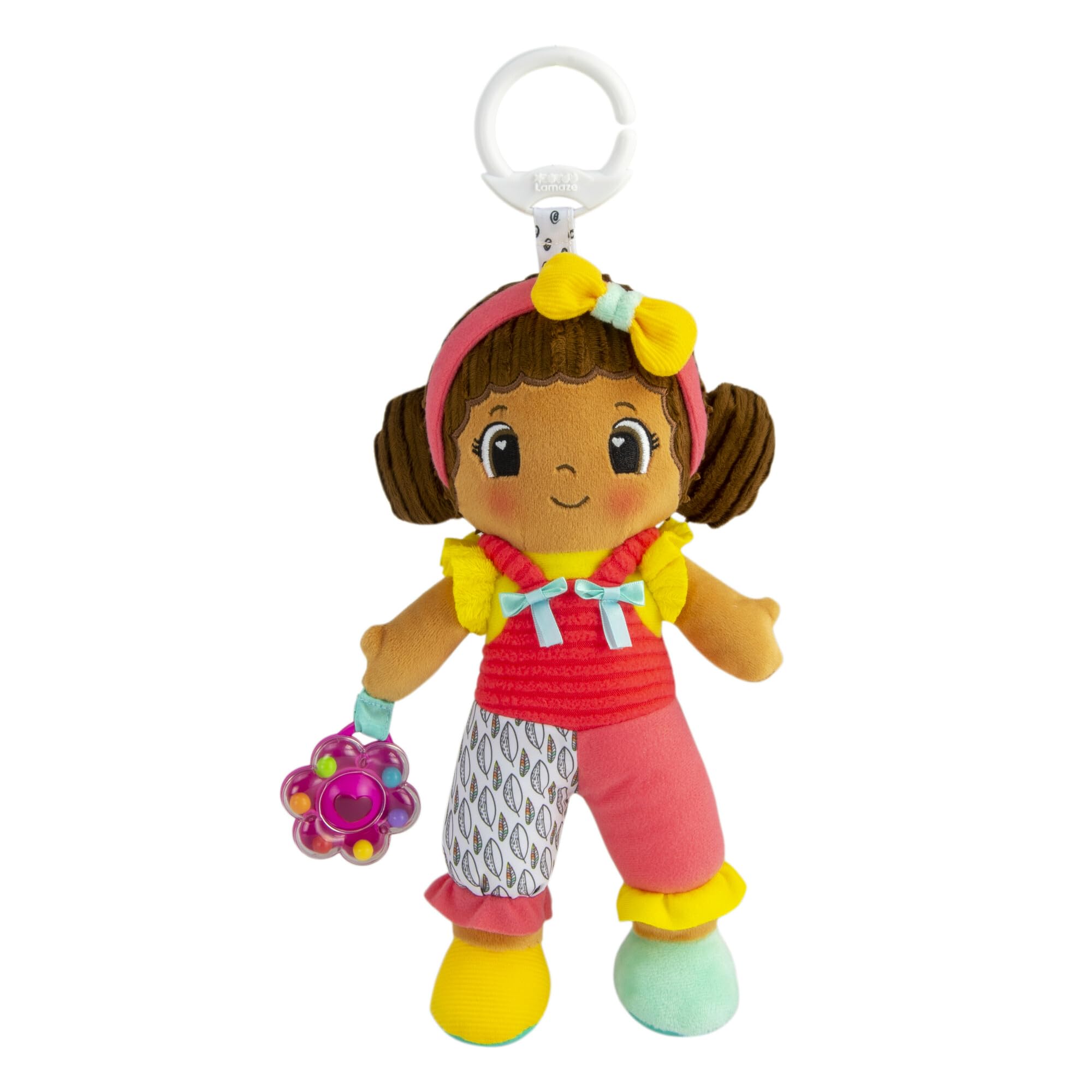 LAMAZE My Friend Jasmine, Clip on Pram and Pushchair Newborn Baby Toy, Sensory Toy for Babies, Boys and Girls from 0-6 Months