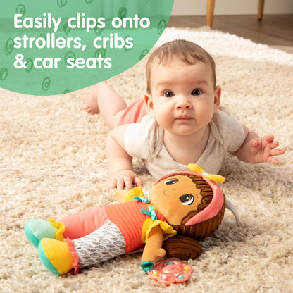 LAMAZE My Friend Jasmine, Clip on Pram and Pushchair Newborn Baby Toy, Sensory Toy for Babies, Boys and Girls from 0-6 Months