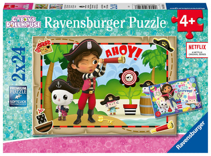 Ravensburger Gabby's Dollhouse Jigsaw Puzzles for Kids Age 3 Years Up - Toddler Toys - 2x 24 Pieces
