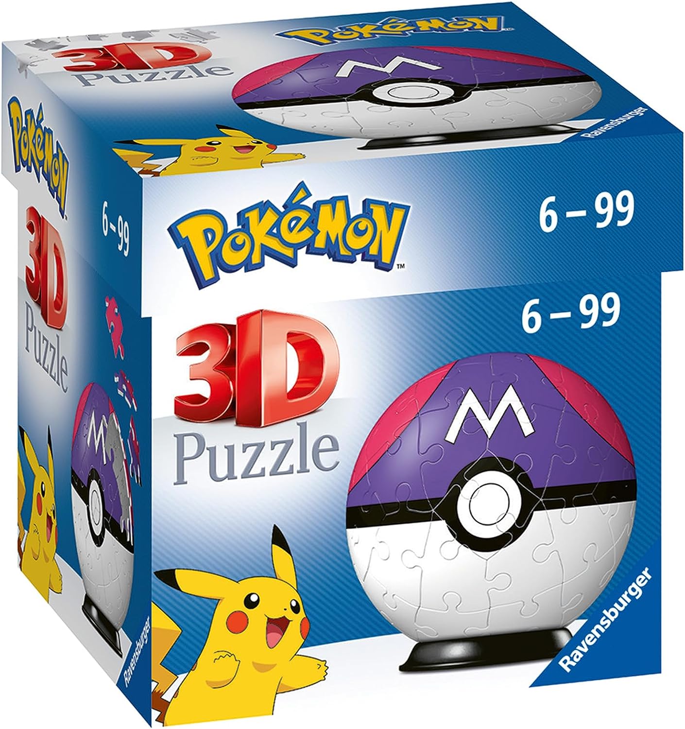 Ravensburger 3D Puzzle 11564 - Puzzle-Ball Pokémon Pokéballs - Meisterball -  Master Ball - 54 Teile - für Pokémon Fans ab 6 Jahren