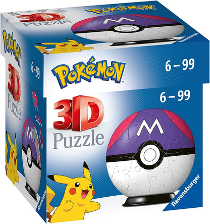 Ravensburger 3D Puzzle 11564 - Puzzle-Ball Pokémon Pokéballs - Meisterball -  Master Ball - 54 Teile - für Pokémon Fans ab 6 Jahren