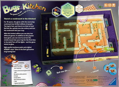 Ravensburger 2023 Special Edition Glow in the Dark Bugs in the Kitchen Board Game for Kids Age 6 Years Up - 2 to 4 Players